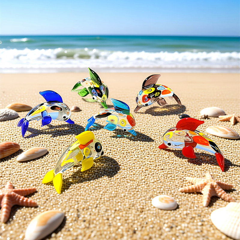 Bunte Miniatur-Glasdelfin-Figu – Marine Aquarium Europe Bewertung und Preis