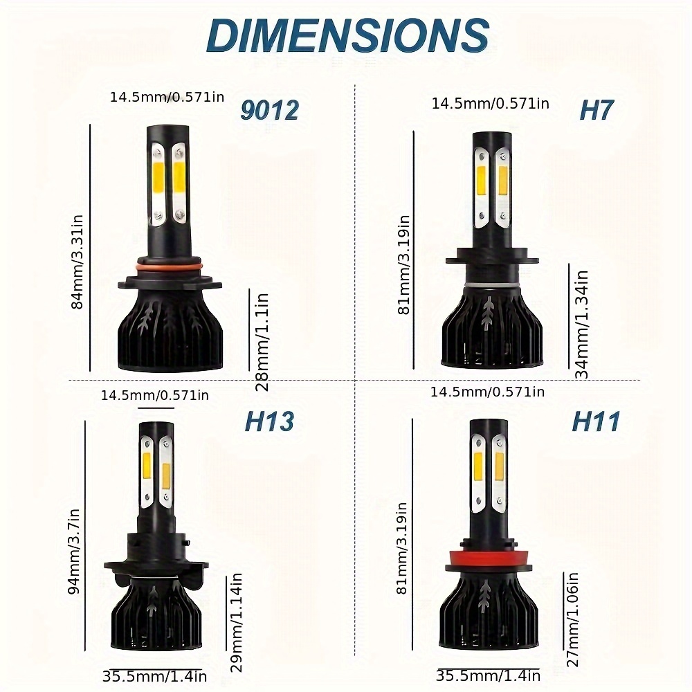 2 Stück neue 4 Seiten 9005/HB3 – Actinic Blue Led Bewertung und Preis